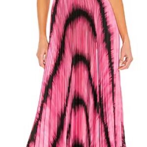 Alice + Olivia Pink and Black Pleated Skirt size 10